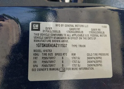 1GTSKUEA3AZ111537